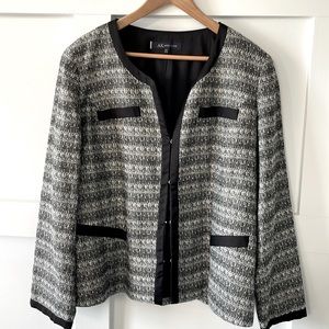 Anne Klein blazer. 18w. Black and white tweedish.